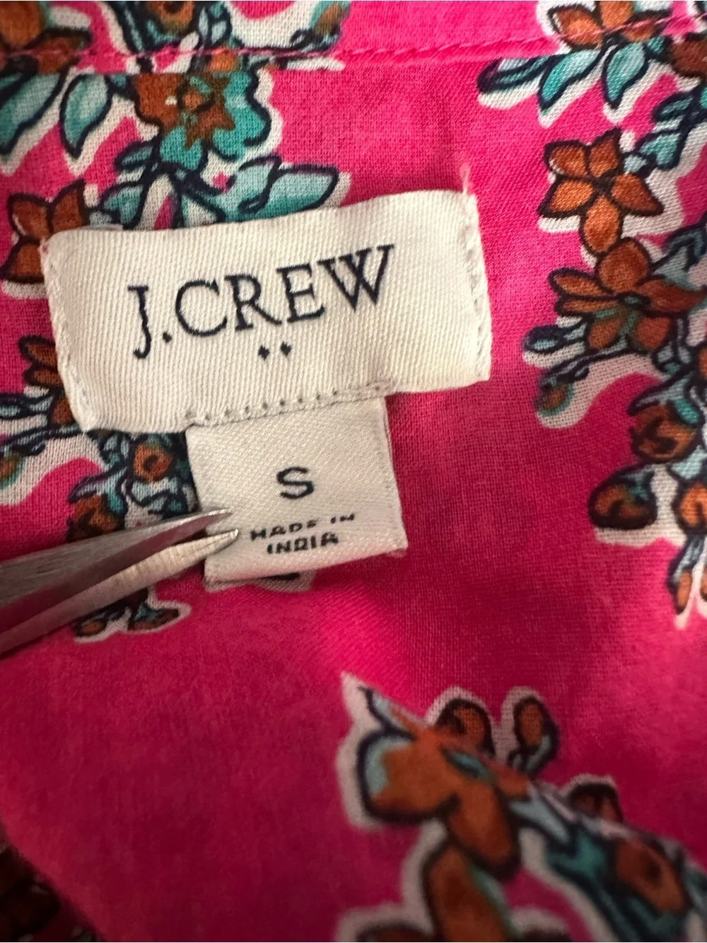 J. Crew Pink Floral Button-Down Shirt